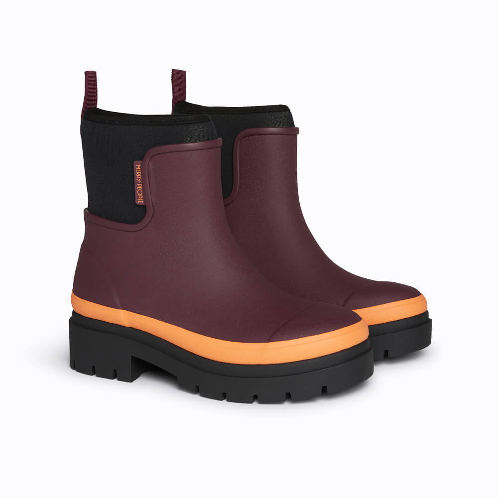 Tully Boot // Plum & Neon Orange