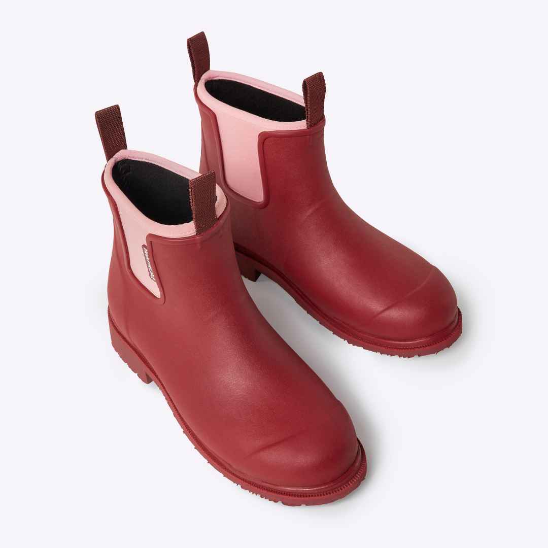 Bobbi Rain Boot // Beetroot & Light Pink