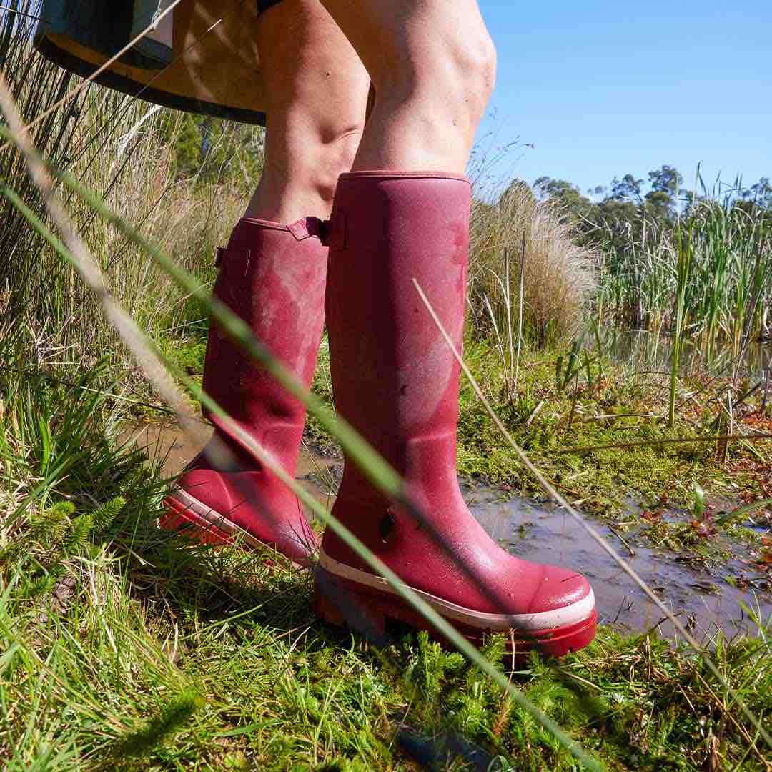 Fergie Tall Rain Boot // Beetroot Red