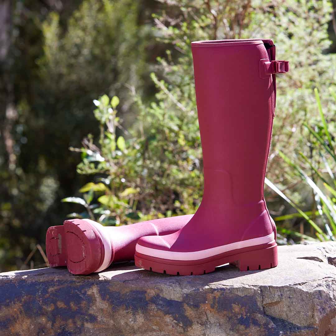 Fergie Tall Rain Boot // Beetroot Red