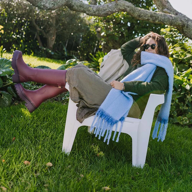 Fergie Tall Rain Boot // Dark Cherry