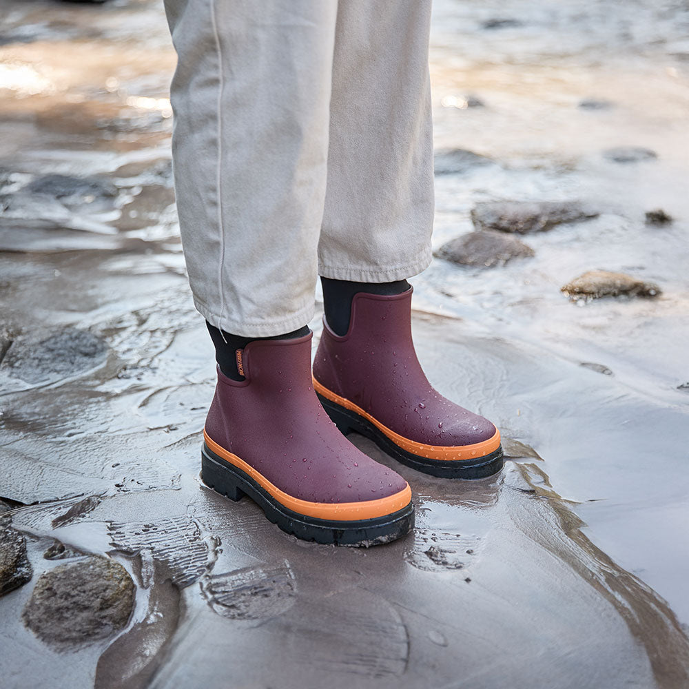 Tully Boot // Plum & Neon Orange
