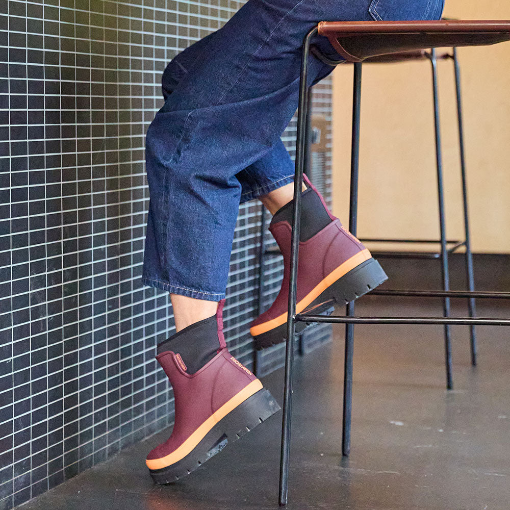 Tully Boot // Plum & Neon Orange