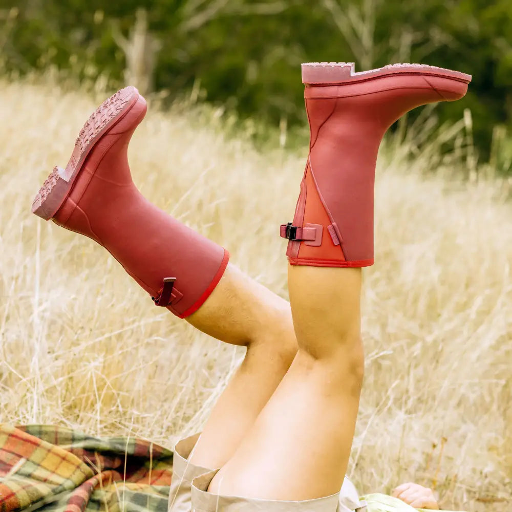 Darcy Mid Calf Rainboot // Beetroot & Red