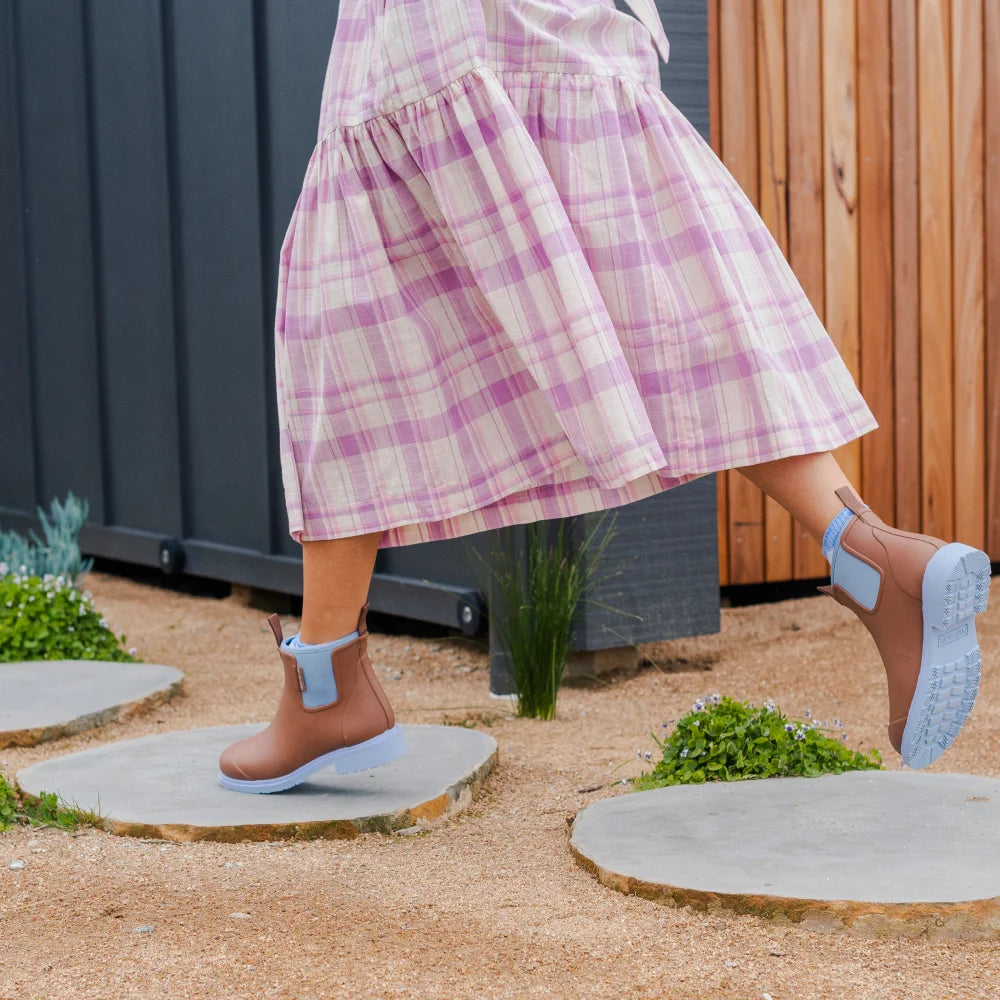 Bobbi Rain Boot // Chestnut & Ice Blue