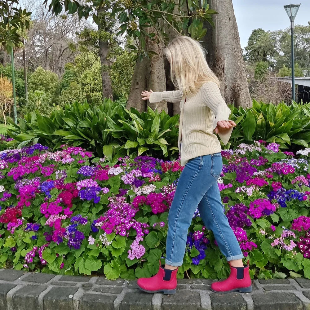 Bobbi Rain Boot // Magenta & Navy