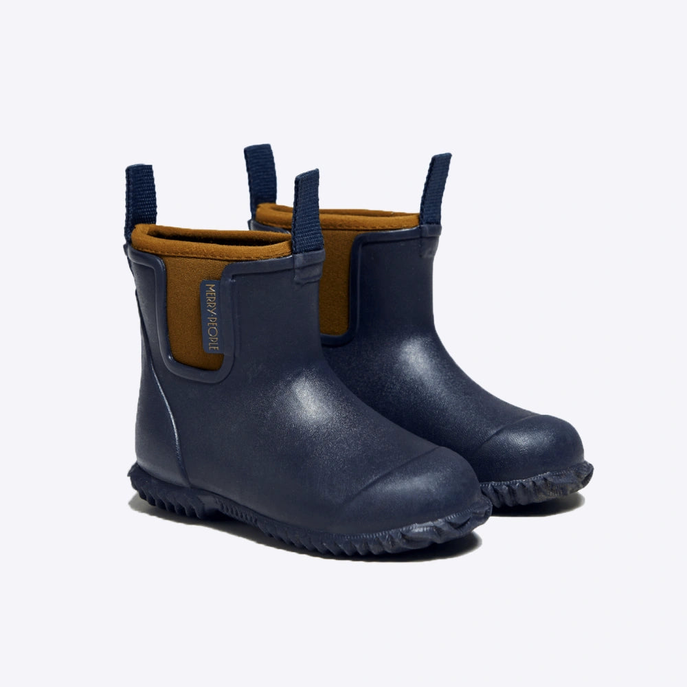 Brown and blue rain boots deals