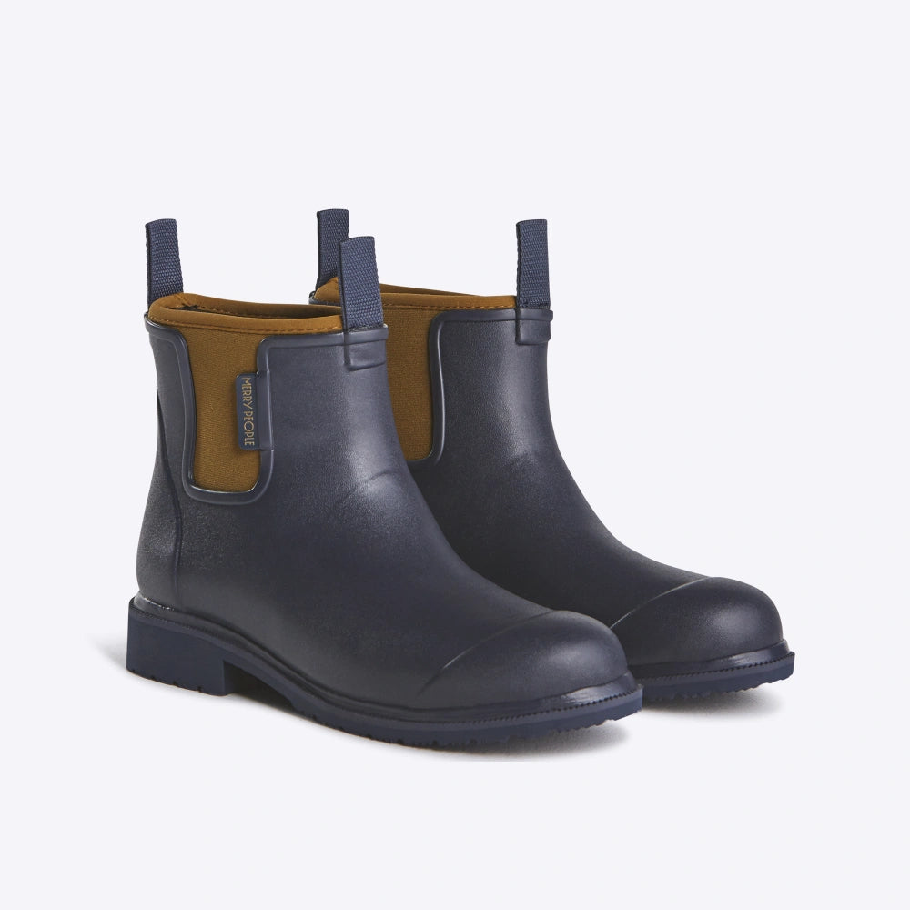 Bobbi Rain Boot // Oxford Blue & Tan