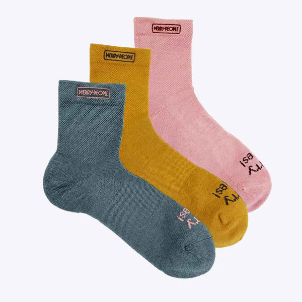 Merry People Quarter Socks - Gift Pack - Mustard/Slate/Dusty Pink