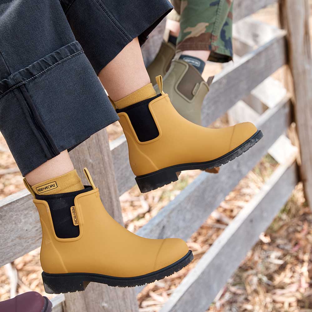 Bobbi Rain Boot // Mustard Yellow & Black