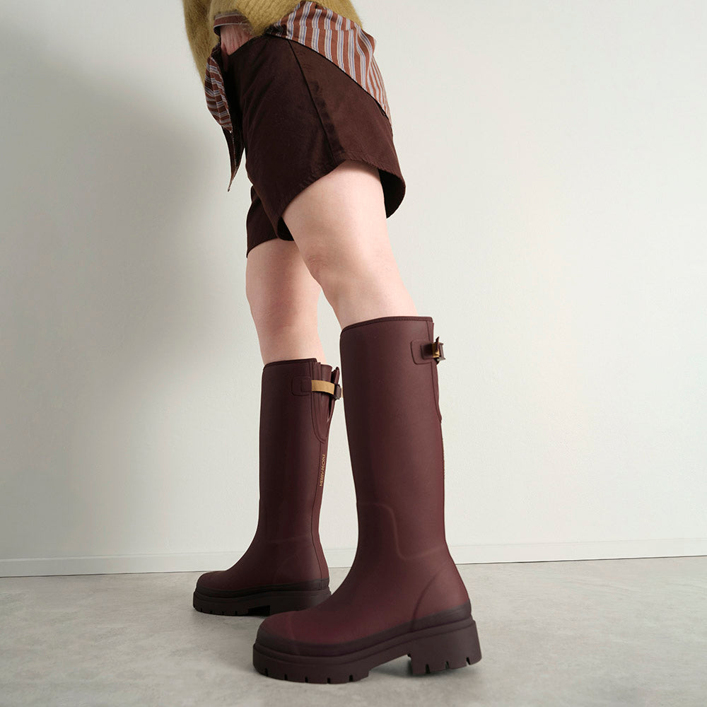 Fergie Tall Rain Boot // Dark Cherry
