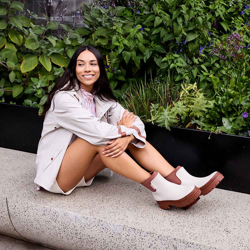 Merry People X Karen Walker Tully Boot // Ecru & Chestnut [Retired]