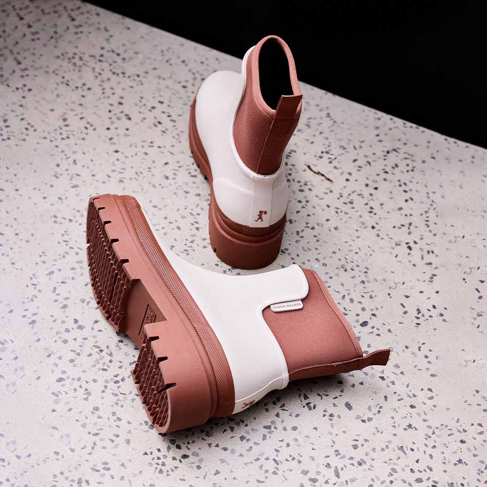 Merry People X Karen Walker Tully Boot // Ecru & Chestnut [Retired]
