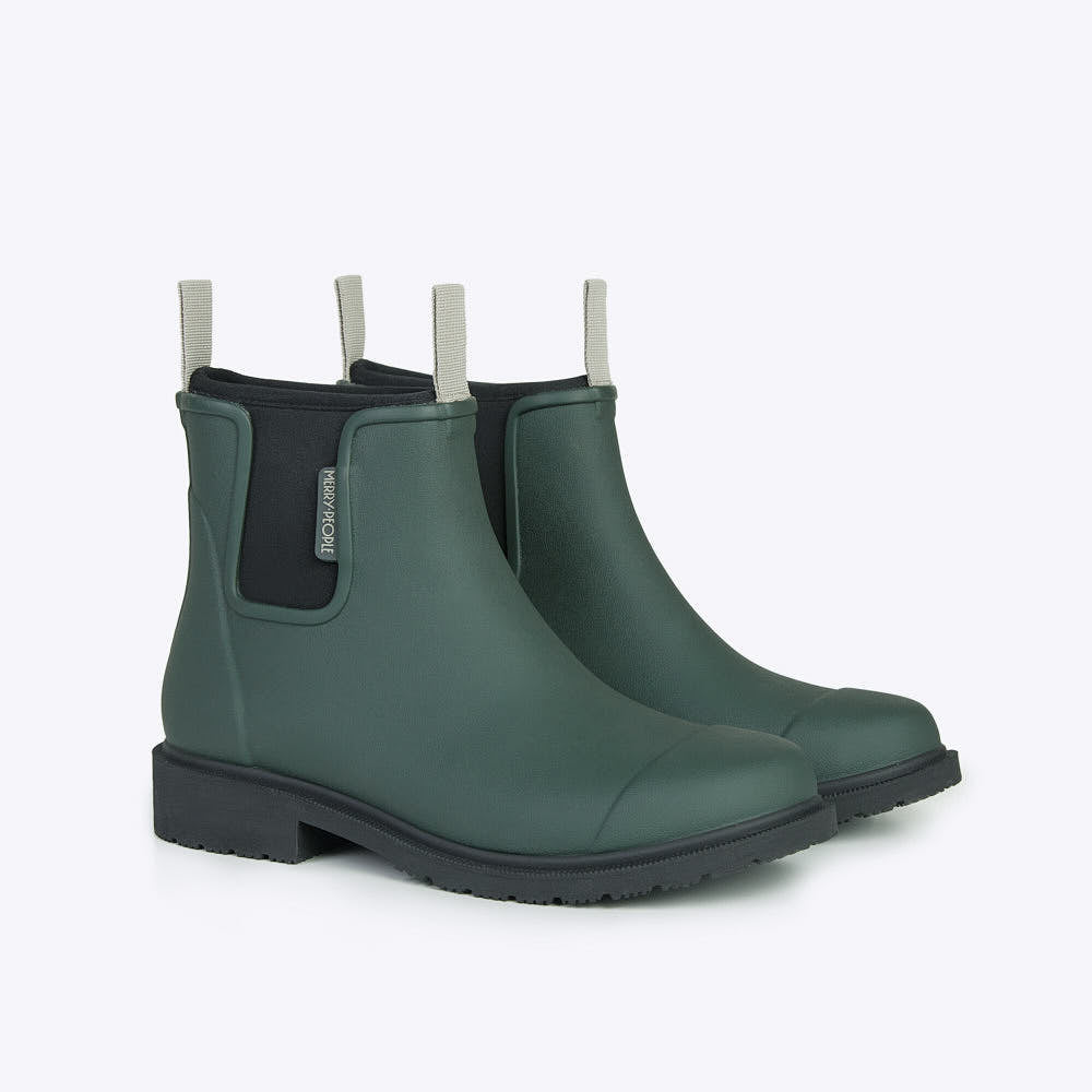 Green fashion short rain boots