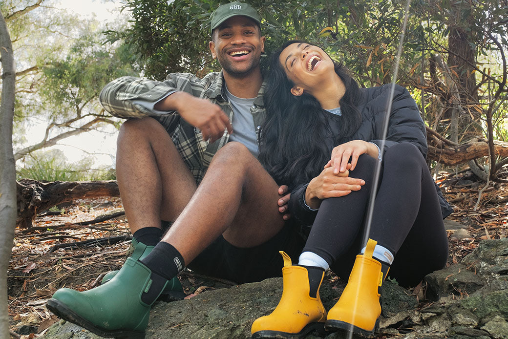 Bright yellow sale rain boots