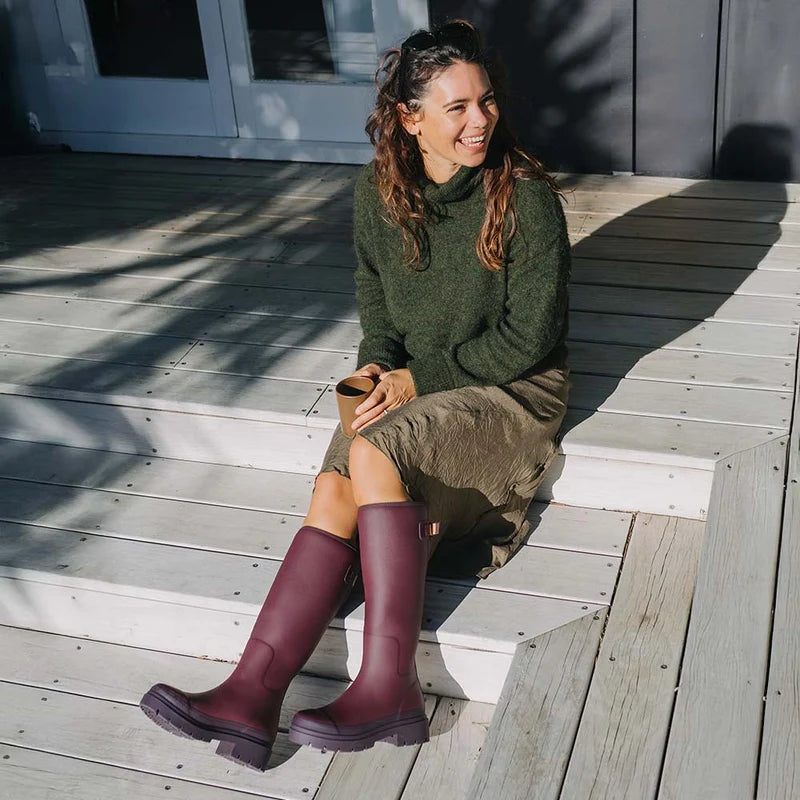Fergie Tall Rain Boot // Dark Cherry