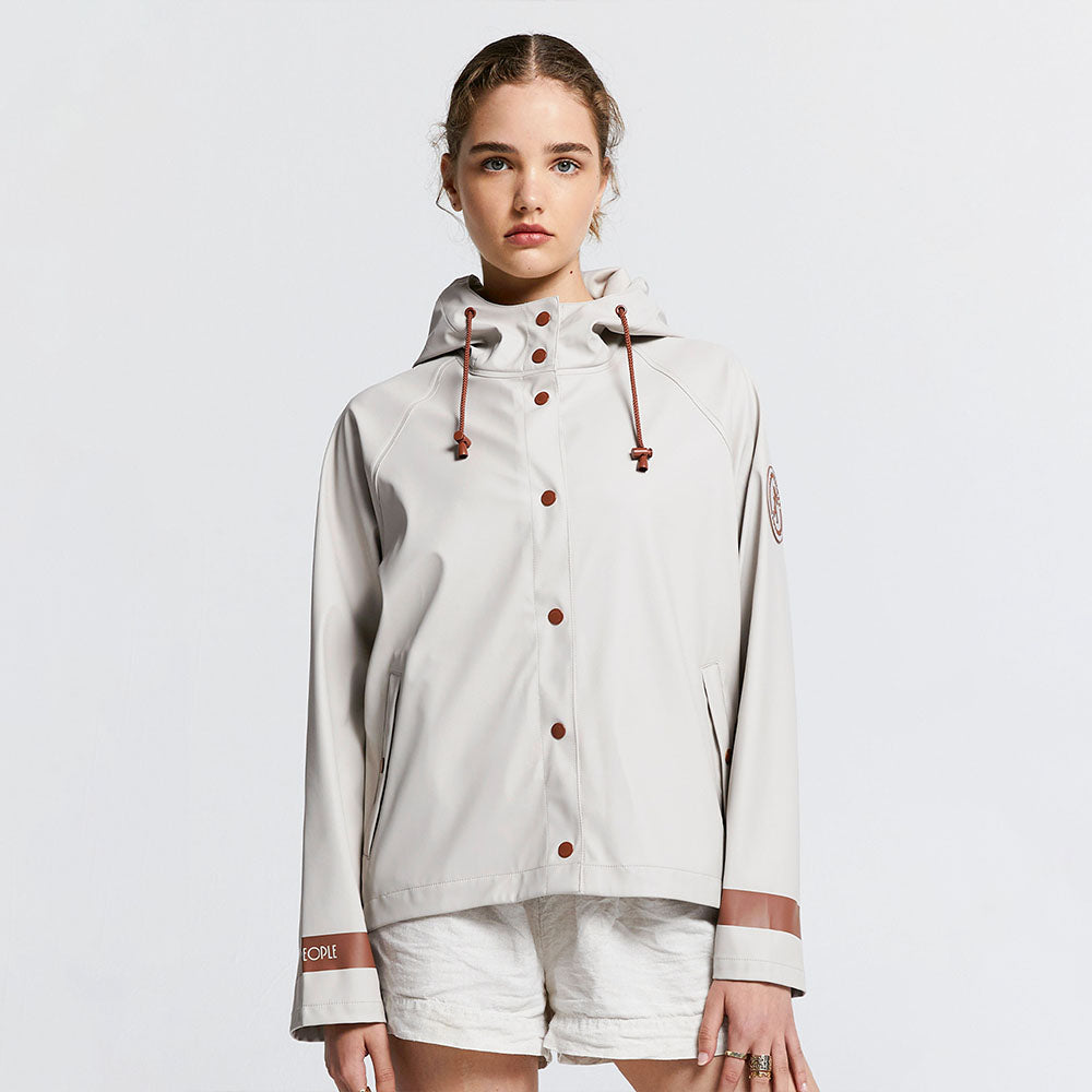 Merry People X Karen Walker Rain Jacket // Ecru & Chestnut [Retired]