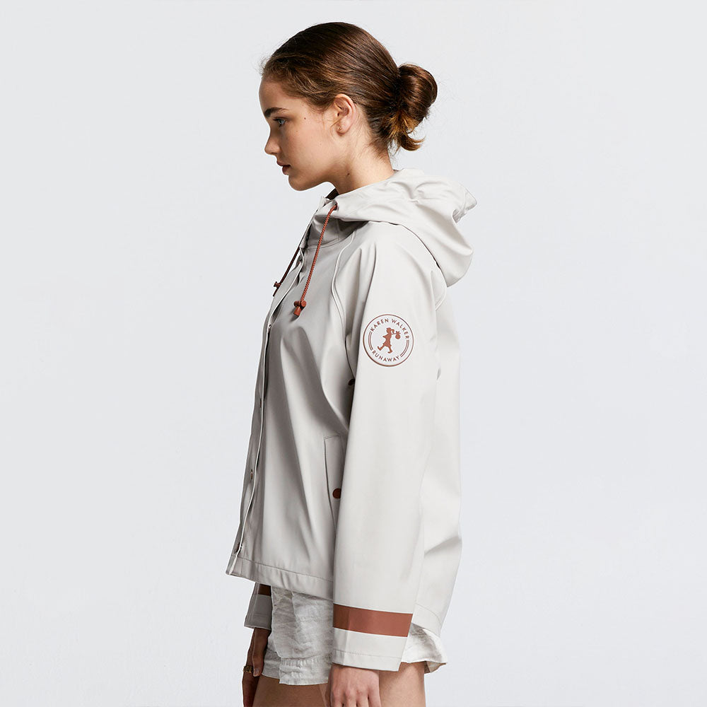 Merry People X Karen Walker Rain Jacket // Ecru & Chestnut [Retired]