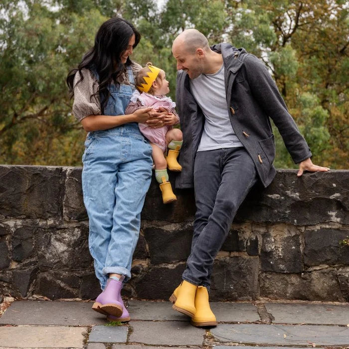 Oberon Boot in Straw | Wide-Fit Rain Boot | Merry People