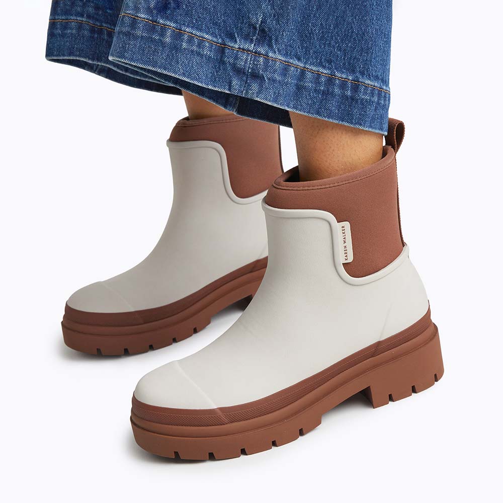 Merry People X Karen Walker Tully Boot // Ecru & Chestnut [Retired]