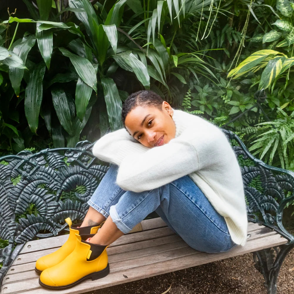 Bobbi Rain Boot // Mustard Yellow & Black