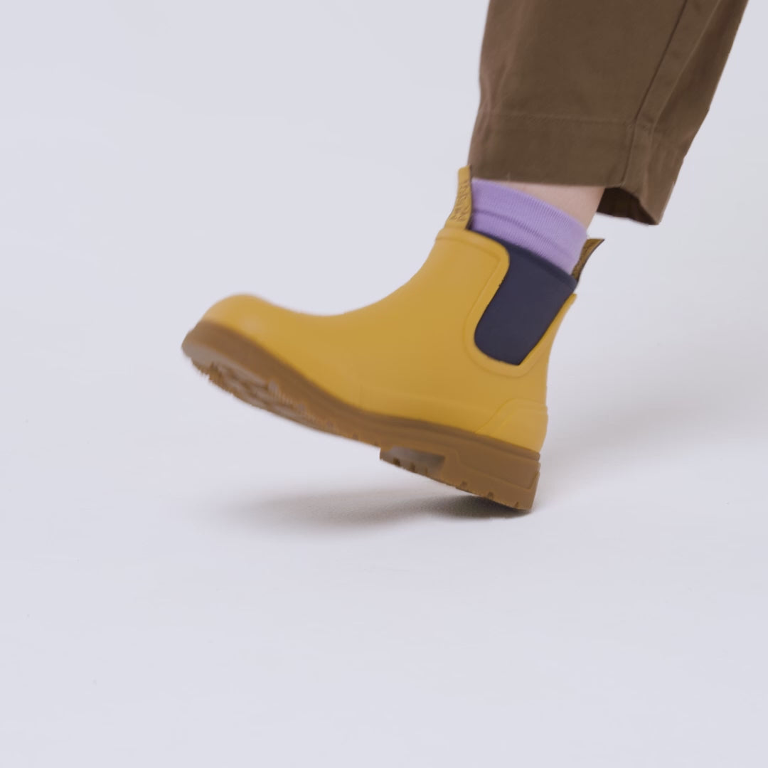 Oberon Boot in Straw | Wide-Fit Rain Boot | Merry People