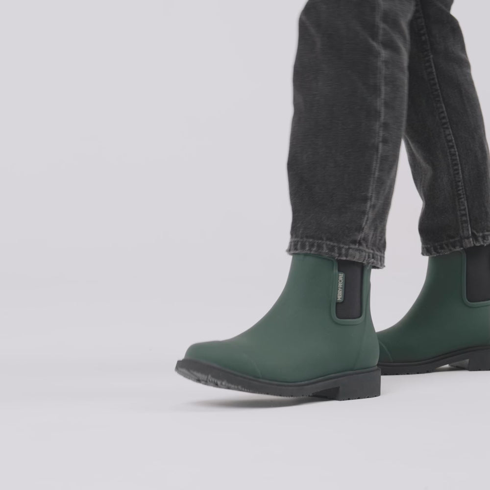 CC RAIN BOOTS GREEN FOREST TPU WITH PINK LOGO